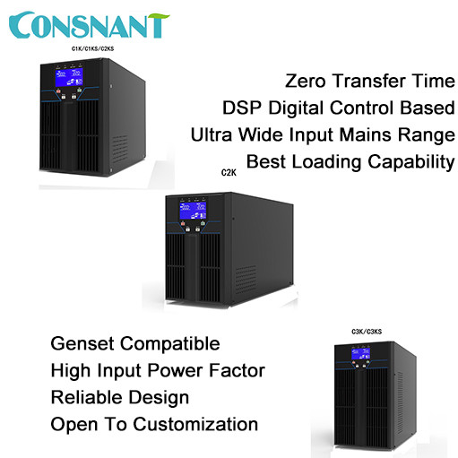 Çevrimiçi 70HZ Yüksek Frekanslı UPS Sistemi Sıfır Transfer Çift Dönüşümlü PFC
